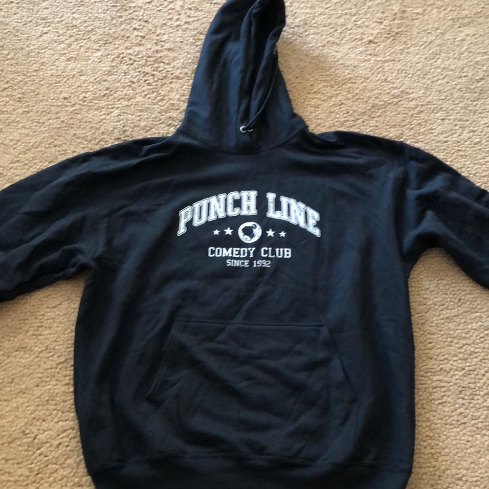 Punch Line XL Black Hoodie. Unisex.